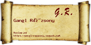 Gangl Rázsony névjegykártya